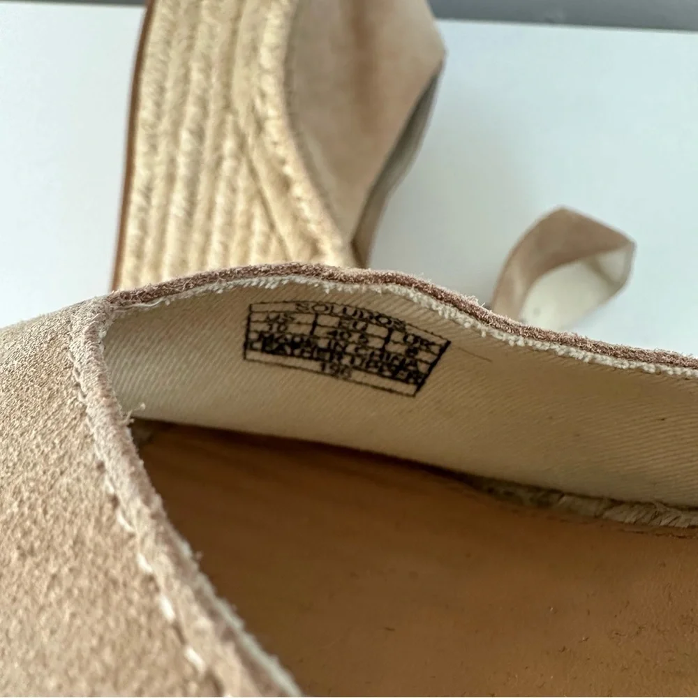 New Soludos Tan Suede Espadrille Wedges